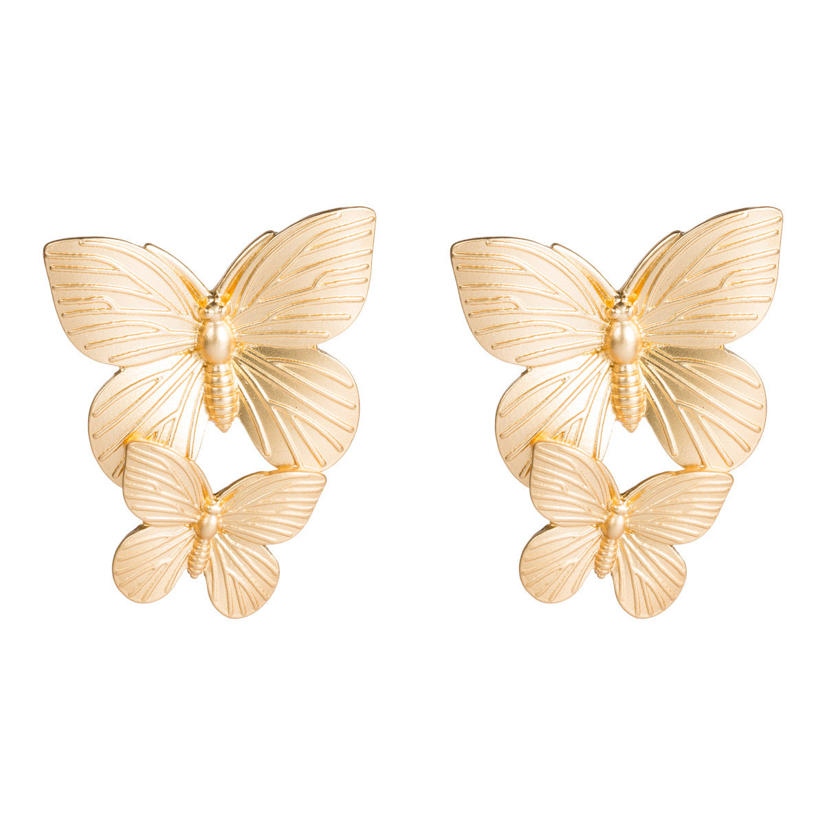 Golden Butterfly Wing Earrings
