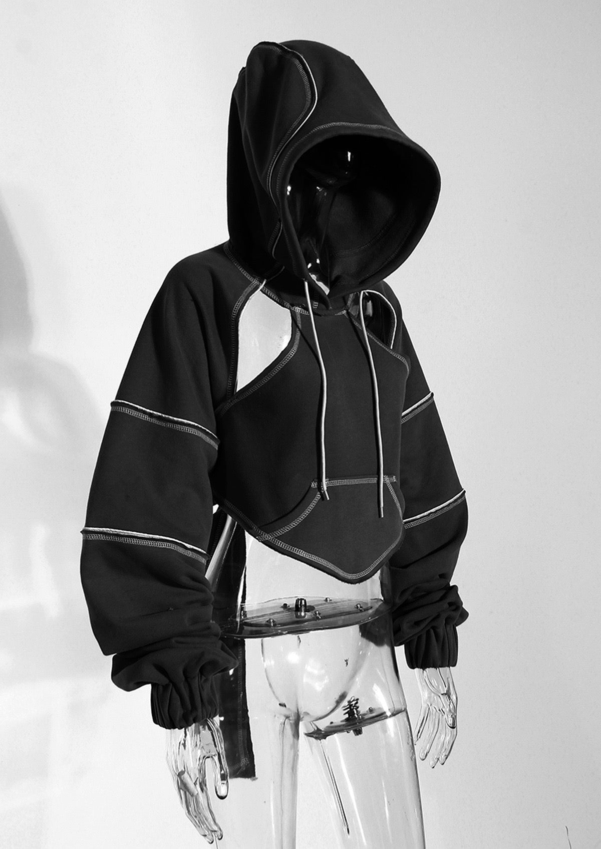 Edgy Chic Cut-Out Hoodie