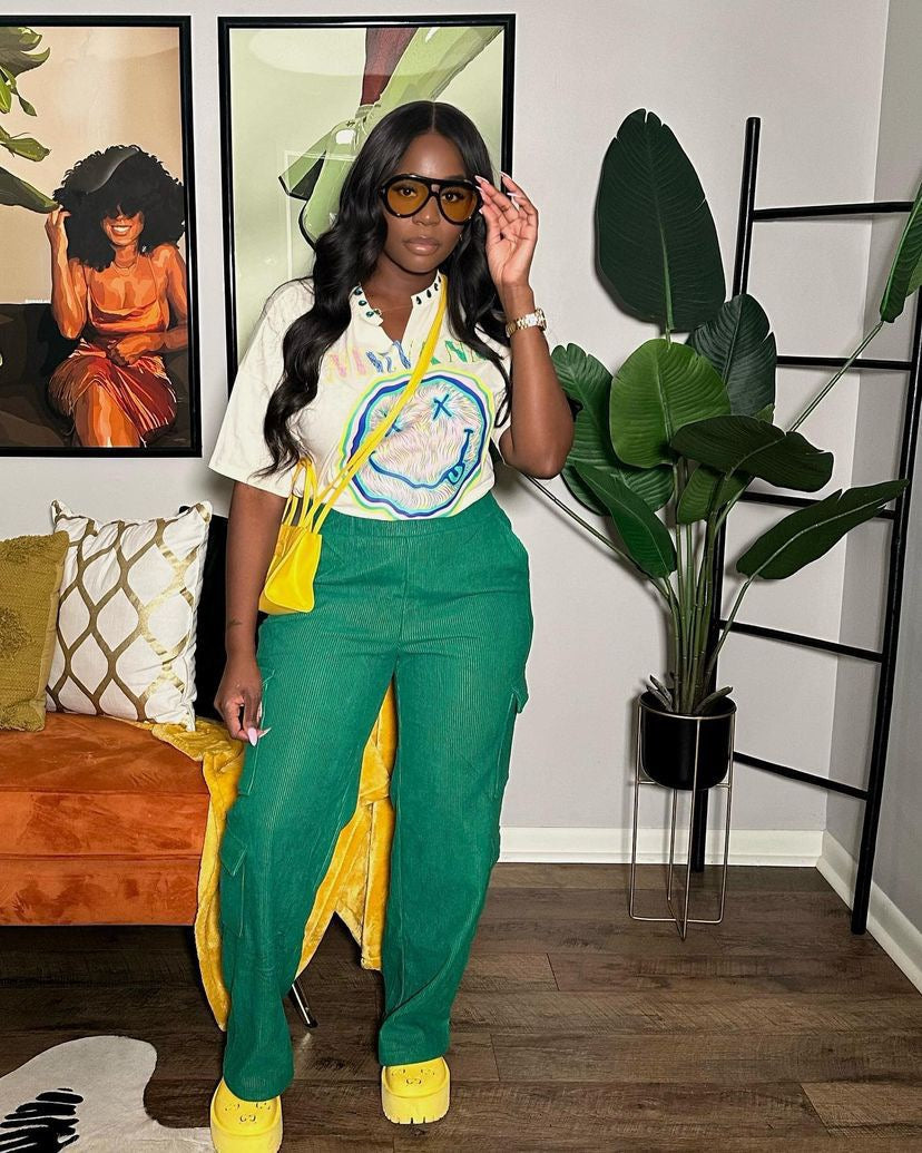Vibrant Color Cargo Pants