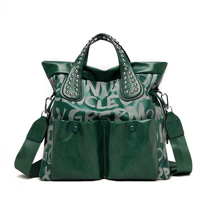 Claudia Faux Lettered Tote Bag