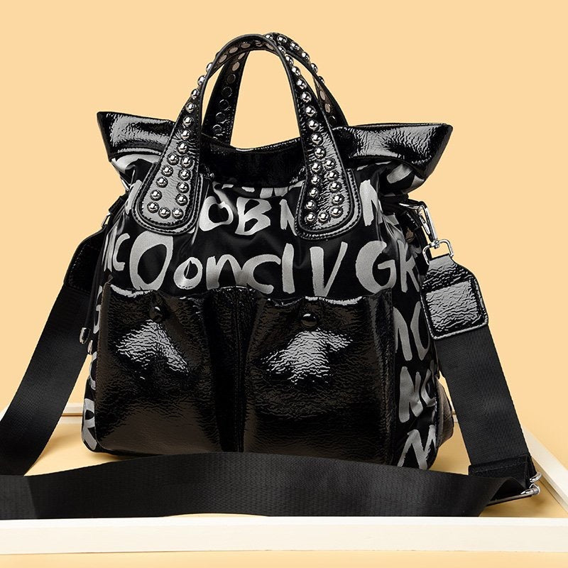 Claudia Faux Lettered Tote Bag