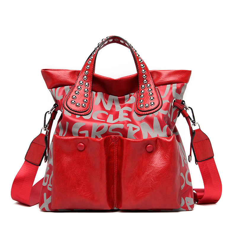 Claudia Faux Lettered Tote Bag