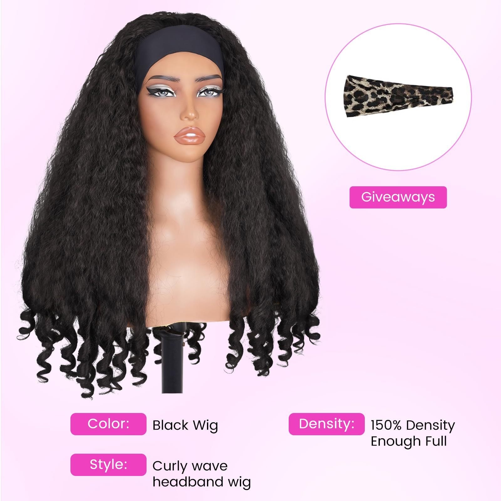 Crown Curl Headband Wig – Natural Yaki Texture