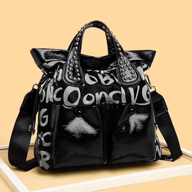 Claudia Faux Lettered Tote Bag