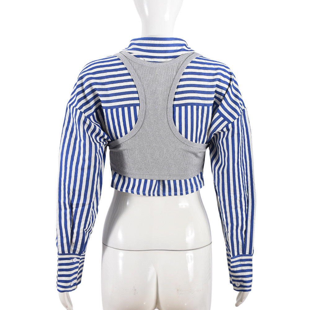 Striped Page Boy Crop