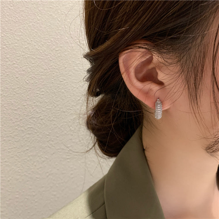 Rhinestone Mini Hoop Earrings