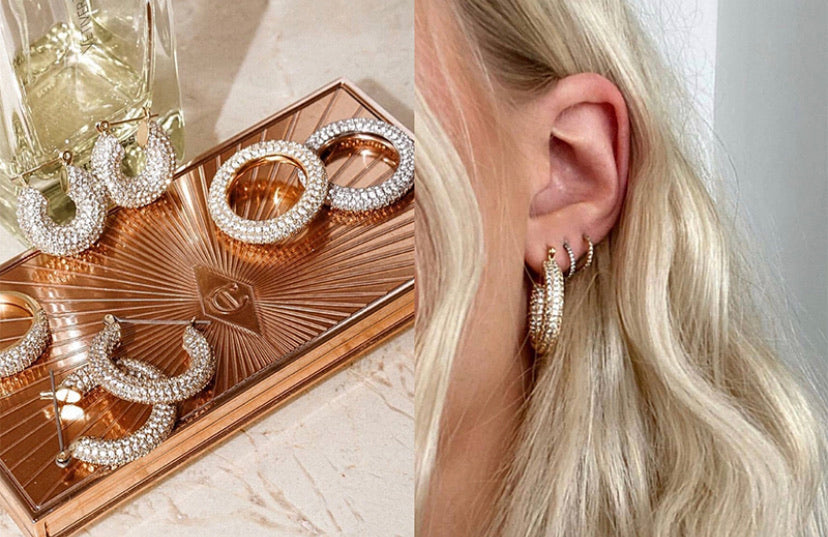 Rhinestone Mini Hoop Earrings