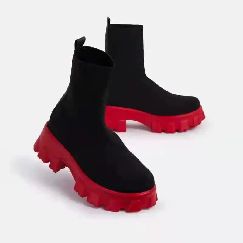 Chunky Knit Sock Boots – Ultra-Comfortable and Trendy Platform Design
