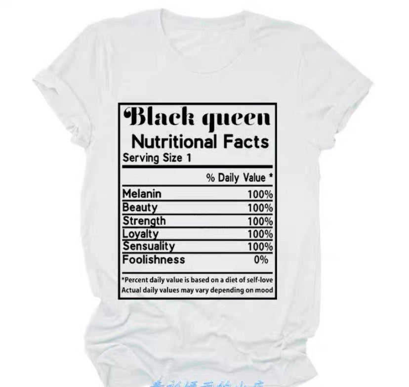 Black Queen Ingredients Facts T-Shirt