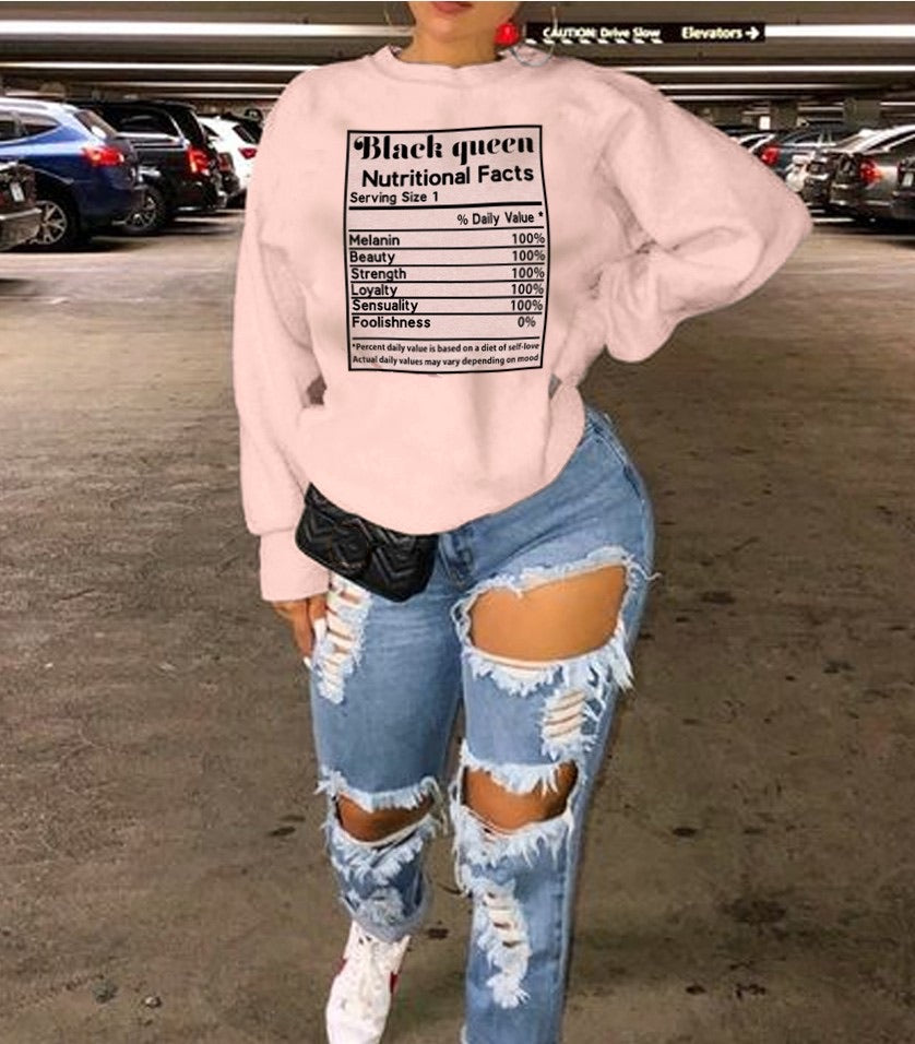 Black Queen Ingredients Facts Long Sleeve